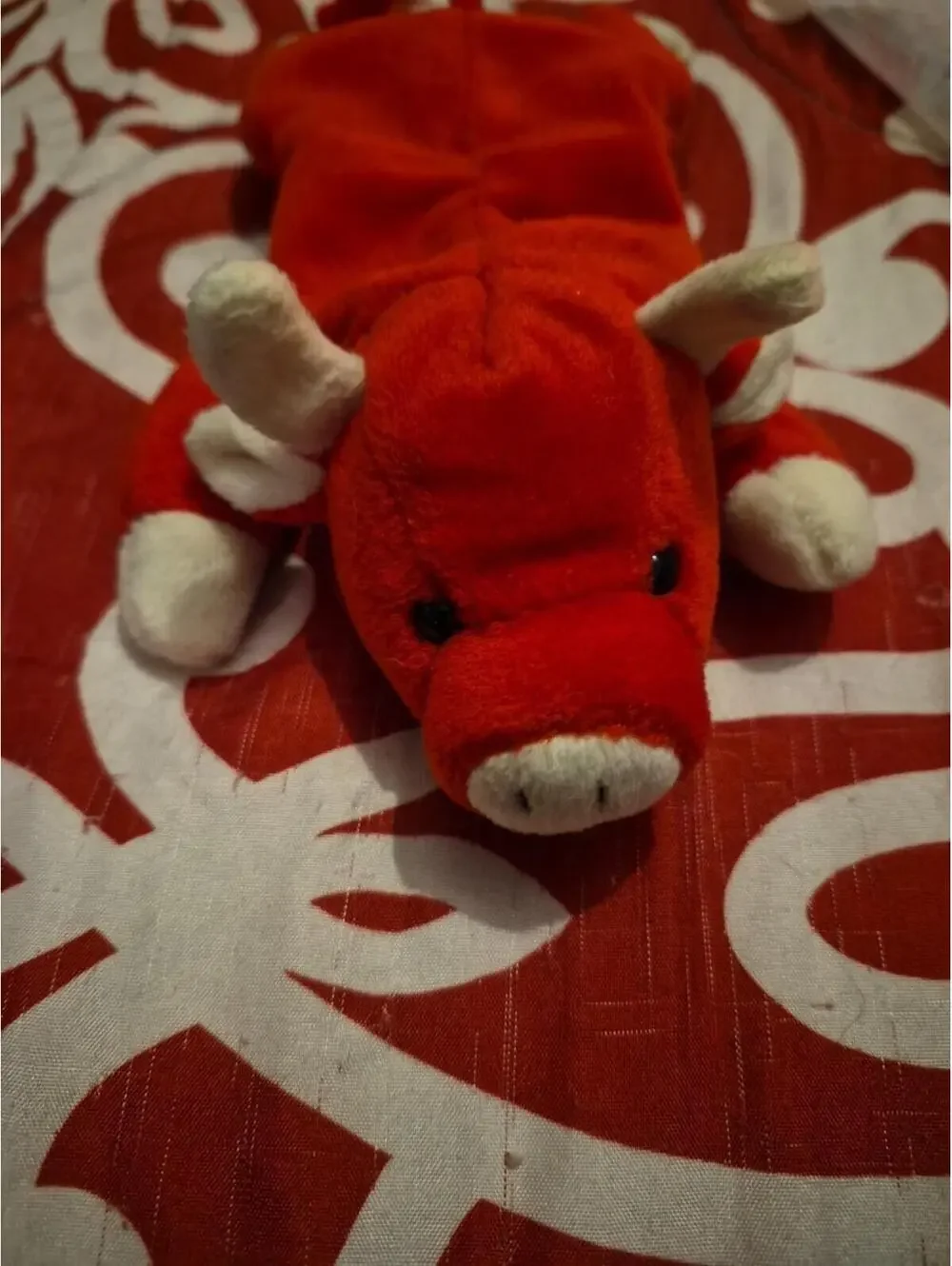 Ty Beanie Babies Snort Red Plush 1995 Collectible Toy Ages 3-11 Years